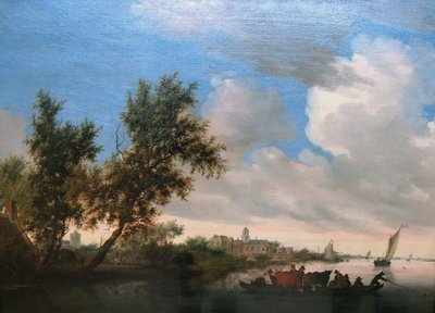 Paesaggio fluviale con il castello di Nijenrode da Salomon van Ruysdael