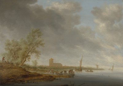 Paesaggio fluviale con vista su Naarden da Salomon van Ruysdael