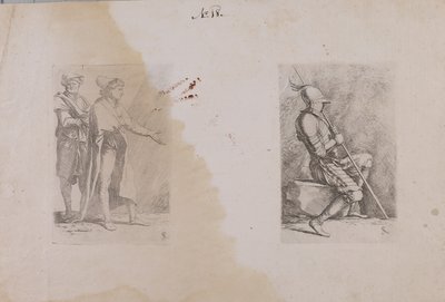 (Serie di figurine) Due uomini da Salvator Rosa