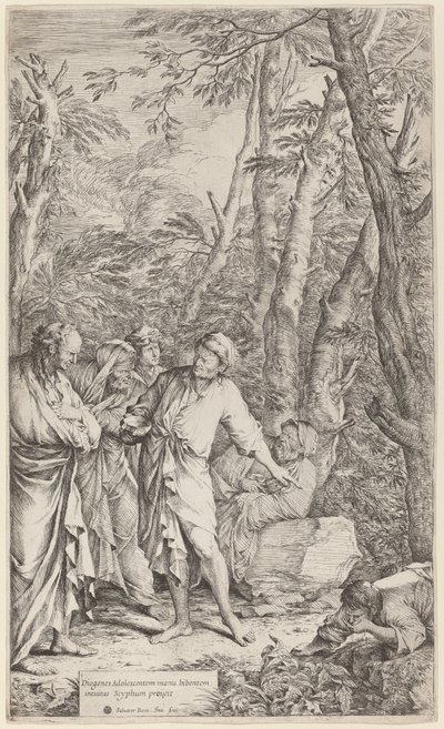 Diogene Getta via la sua Ciotola da Salvator Rosa