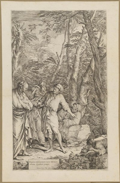 Diogene getta via la sua ciotola da Salvator Rosa