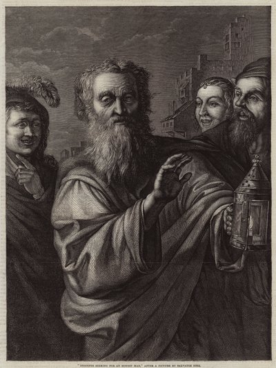 Diogene alla Ricerca di un Uomo Onesto da Salvator Rosa