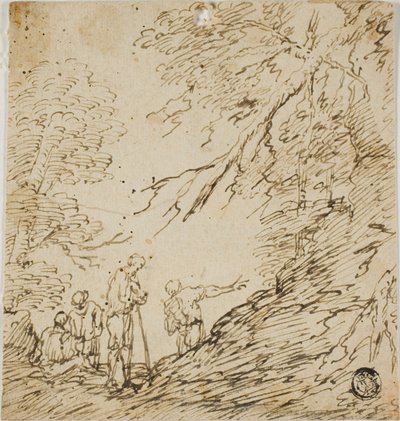 Quattro uomini nella foresta da Salvator Rosa