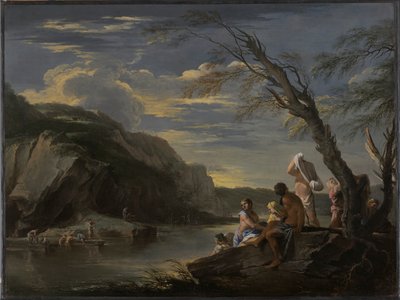Paesaggio con bagnanti da Salvator Rosa