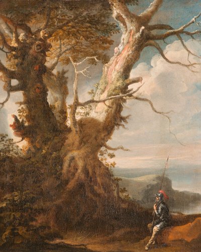 Paesaggio con alabardiere da Salvator Rosa
