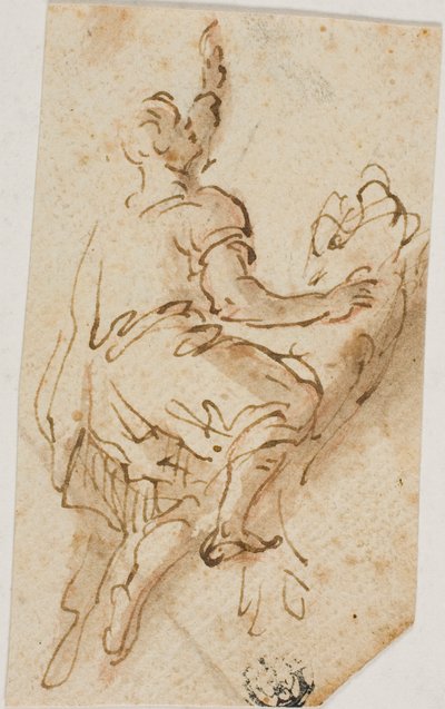 Uomo che monta il leone da Salvator Rosa