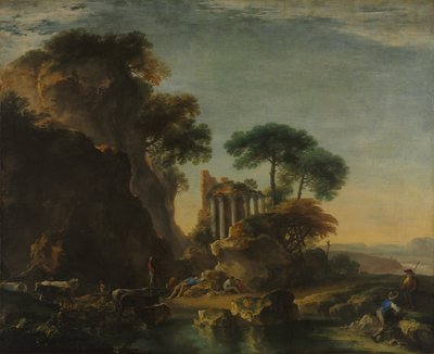 Rovine in un paesaggio roccioso, c.1640 da Salvator Rosa