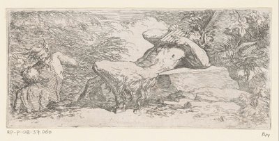Satiro con un flauto di Pan da Salvator Rosa