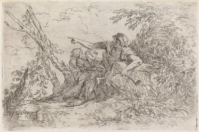 Pastore in un paesaggio da Salvator Rosa
