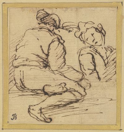 Uomo seduto e mezzobusto da Salvator Rosa