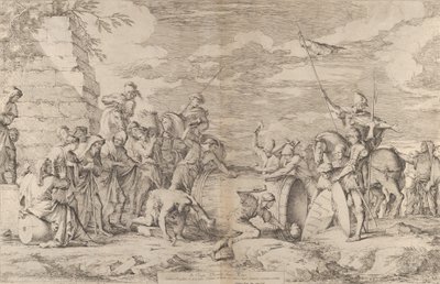 La morte di Marco Attilio Regolo, mostrato mentre viene inchiodato in una botte dai Cartaginesi, ca. 1661-62 da Salvator Rosa
