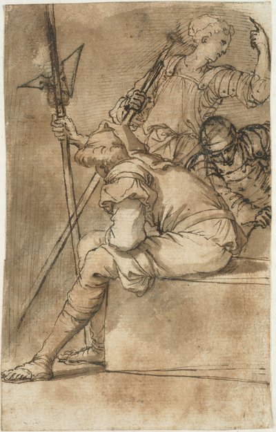 Tre soldati a riposo da Salvator Rosa
