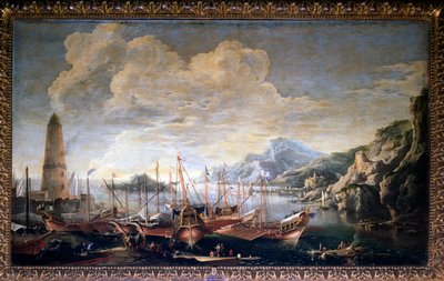 Veduta di un porto da Salvator Rosa