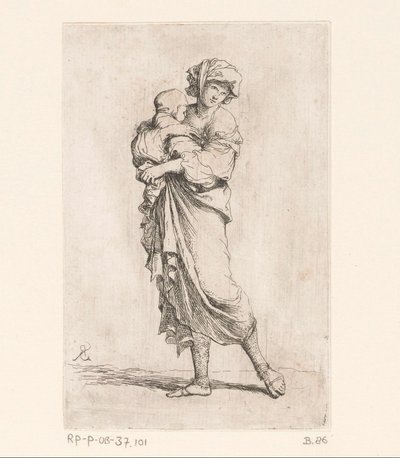 Donna con un bambino da Salvator Rosa
