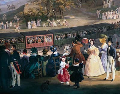 Ferdinando II sul treno durante il viaggio inaugurale della Ferrovia Napoli-Portici, 4 ottobre da Salvatore Fergola