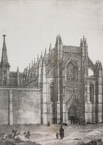 Monastero di Batalha, Portogallo, litografia di Salvatore Puglia da Poliorama Pittoresco, n. 33, 22 marzo da Salvatore Puglia
