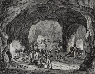 Grotta vicino alla Rocca di Gibilterra, Spagna, da Poliorama Pittoresco, n. 20, 24 dicembre da Salvatore Puglia