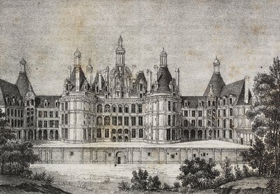 Castello di Chambord, Francia, litografia di Salvatore Puglia da Poliorama Pittoresco, n 39, 6 maggio da Salvatore Puglia