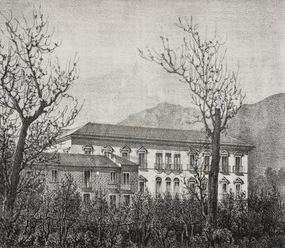 Collegio di Avellino, Campania, Italia, litografia di Salvatore Puglia da Poliorama Pittoresco, n 2, 20 agosto da Salvatore Puglia
