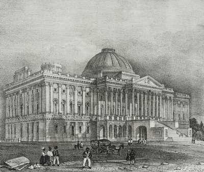 Facciata del Campidoglio a Washington, USA, litografia di Salvatore Puglia da Poliorama Pittoresco, n 42, 28 maggio da Salvatore Puglia