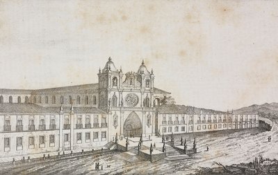 Facciata del monastero di Alcobaça, Portogallo, litografia di Salvatore Puglia da Poliorama Pittoresco, n.50, 19 luglio da Salvatore Puglia