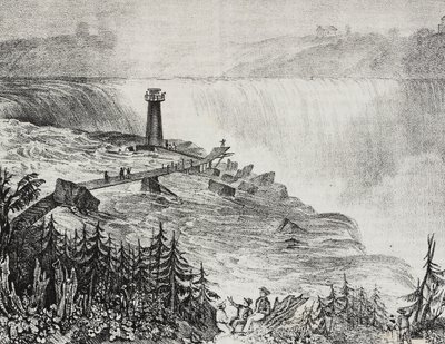 Cascata a ferro di cavallo, Ontario, Canada, litografia di Salvatore Puglia da Poliorama Pittoresco, n 6, 17 settembre da Salvatore Puglia