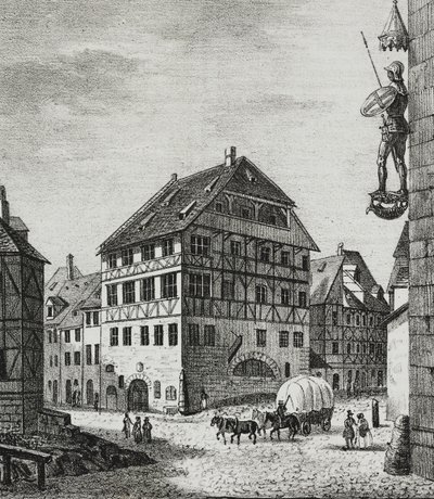 Casa di Albrecht Durer (1471-1528) a Norimberga, Germania, litografia di Salvatore Puglia da Poliorama Pittoresco, n.31, 12 marzo da Salvatore Puglia