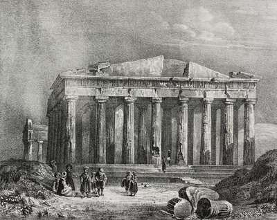 Partenone, Acropoli di Atene, Grecia, litografia di Salvatore Puglia da Poliorama Pittoresco, n.32, 19 marzo da Salvatore Puglia