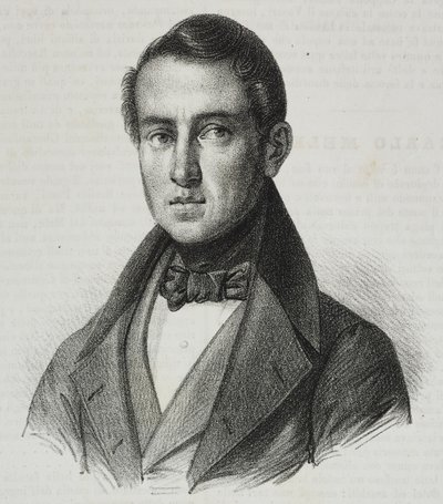 Ritratto di Carlo Mele (1792-1841), litografia di Salvatore Puglia da Poliorama Pittoresco, n.15, 20 novembre da Salvatore Puglia