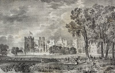 Castello di Raby, Durham, Inghilterra, Regno Unito, litografia di Salvatore Puglia da Poliorama Pittoresco, n 42, 27 maggio da Salvatore Puglia