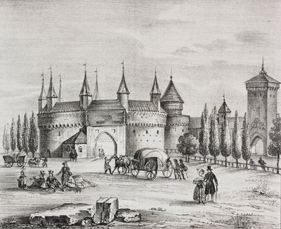 Porta di San Floriano, Cracovia, Polonia, litografia di Salvatore Puglia da Poliorama Pittoresco, n. 22, 4 gennaio da Salvatore Puglia