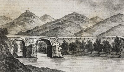 Il ponte rotto vicino a Capua, Campania, Italia, litografia di Salvatore Puglia da Poliorama Pittoresco, n.23, 13 gennaio da Salvatore Puglia