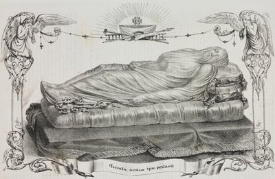 Cristo Velato di Giuseppe Sanmartino (circa 1720-1793), Cappella Sansevero, Napoli, Campania, Italia, litografia di Salvatore Puglia da Poliorama Pittoresco, n 33, 26 marzo da Salvatore Puglia
