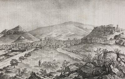 Veduta di Atene, Grecia, litografia di Salvatore Puglia da Poliorama Pittoresco, n. 1, 13 agosto da Salvatore Puglia