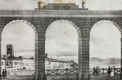 Veduta di Chieti da Piazza Grande, Italia, litografia di Salvatore Puglia da Poliorama Pittoresco, n 2, 21 agosto da Salvatore Puglia
