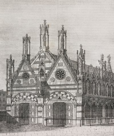 Veduta della Chiesa di Santa Maria della Spina a Pisa, Toscana, Italia, litografia di Salvatore Puglia da Poliorama Pittoresco, n 34, 29 marzo da Salvatore Puglia