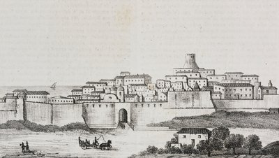 Veduta di Crotone, Calabria, Italia, litografia di Salvatore Puglia da Poliorama Pittoresco, n. 12, 26 ottobre da Salvatore Puglia