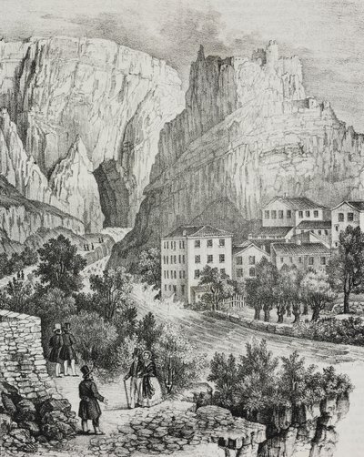 Vista di Fontaine-de-Vaucluse, Francia, da Poliorama Pittoresco, n. 51, 30 luglio da Salvatore Puglia