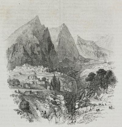 Veduta del Monte Parnaso da Delfi, Grecia, da Poliorama Pittoresco, n. 46, 25 giugno da Salvatore Puglia