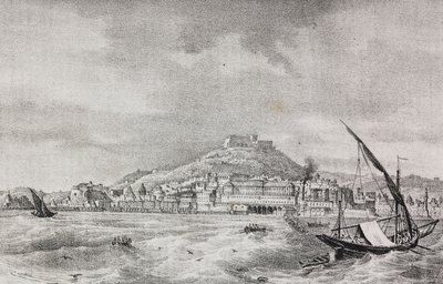 Veduta di Napoli dal mare, Campania, Italia, litografia di Salvatore Puglia da Poliorama Pittoresco, n 2, 17 agosto da Salvatore Puglia