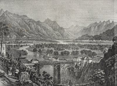 Veduta della Valle Ossola dal Sempione, Piemonte, Italia, litografia di Salvatore Puglia da Poliorama Pittoresco, n.28, 18 febbraio da Salvatore Puglia