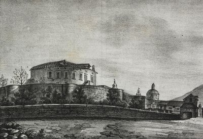 Veduta del castello di Acerra, Campania, Italia, litografia di Salvatore Puglia da Poliorama Pittoresco, n 30, 5 marzo da Salvatore Puglia