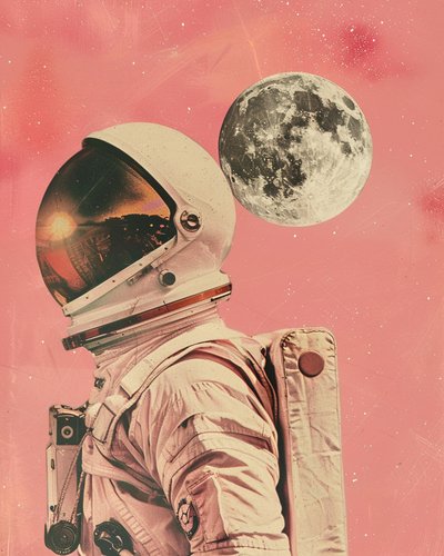 Astronauta al tramonto sulla Luna da Samantha Hearn