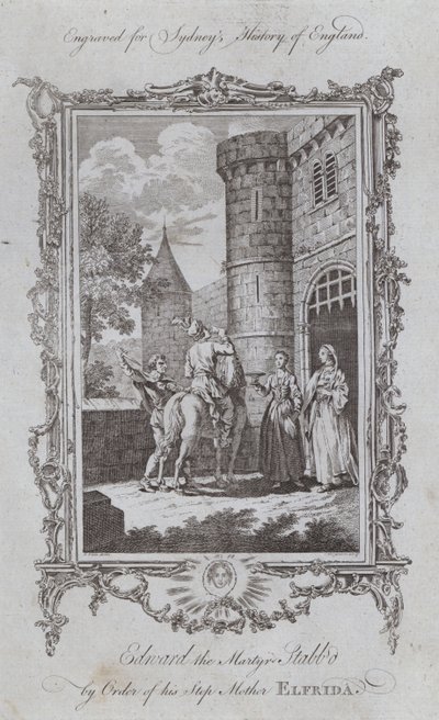Edoardo il Martire pugnalato per ordine della matrigna Elfrida (incisione) da Samuel (after) Wale