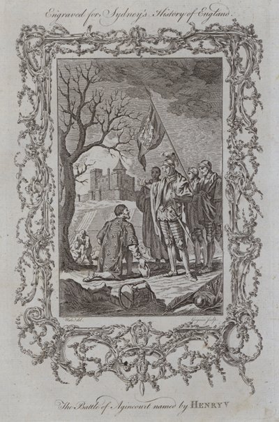 La battaglia di Azincourt nominata da Enrico V (incisione) da Samuel (after) Wale