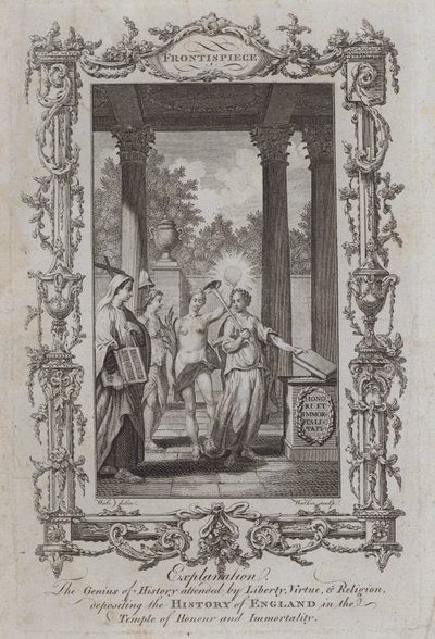 Il Genio della Storia assistito da Libertà, Virtù e Religione, che deposita la Storia d