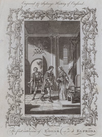Il primo incontro tra Edgar ed Elfrida (incisione) da Samuel (after) Wale
