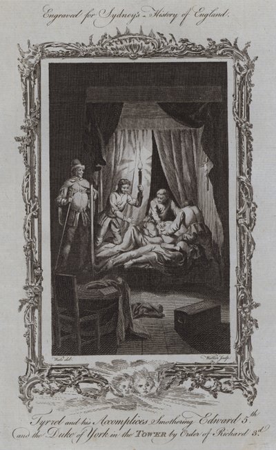 Tyrrel e i suoi complici soffocano Edoardo V e il duca di York nella Torre per ordine di Riccardo III da Samuel (after) Wale