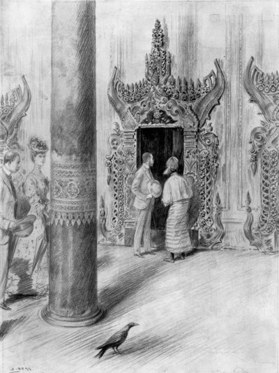 Il Principe e la Principessa del Galles nel palazzo di Re Theebaw, Mandalay, Birmania, 1906 da Samuel Begg