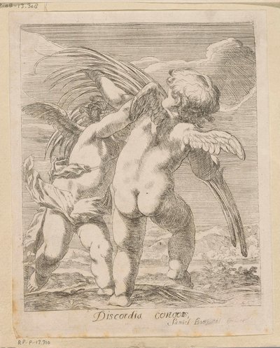 Due putti che litigano per un ramo di palma da Samuel Bottschild